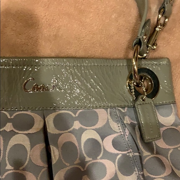 Grey Coach double handled crossbody bag - Picture 2 of 7